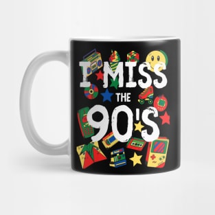 I Miss the 90's Nostalgia Vintage 1990s Throwback Red/Yellow/Green/Blue Mug